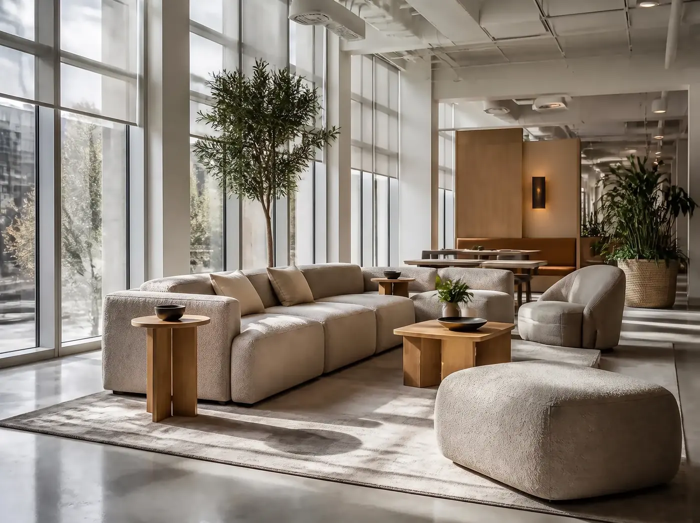 Collaborative workspace lounge furnished by Spear Office Furniture